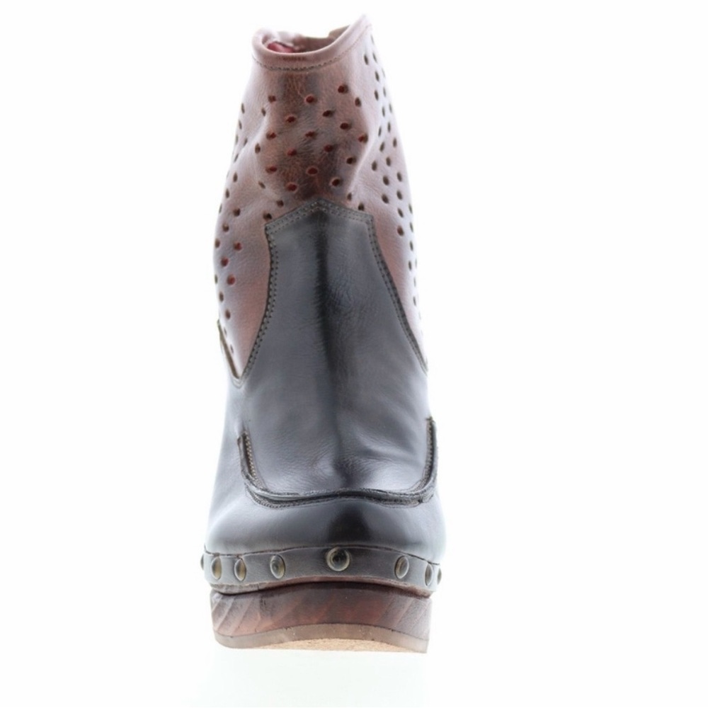 Bed Stu Two-Tone Leather Wedge Boots - Picture 6 of 11